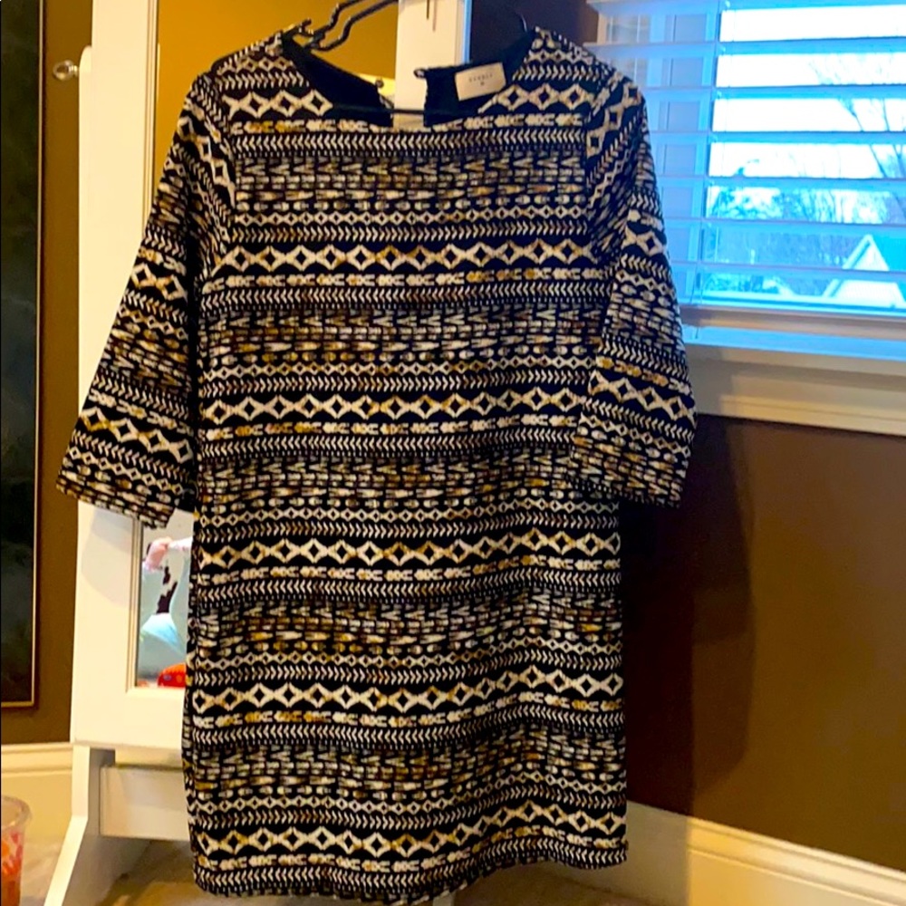 Worn once! Black gold and white dress.